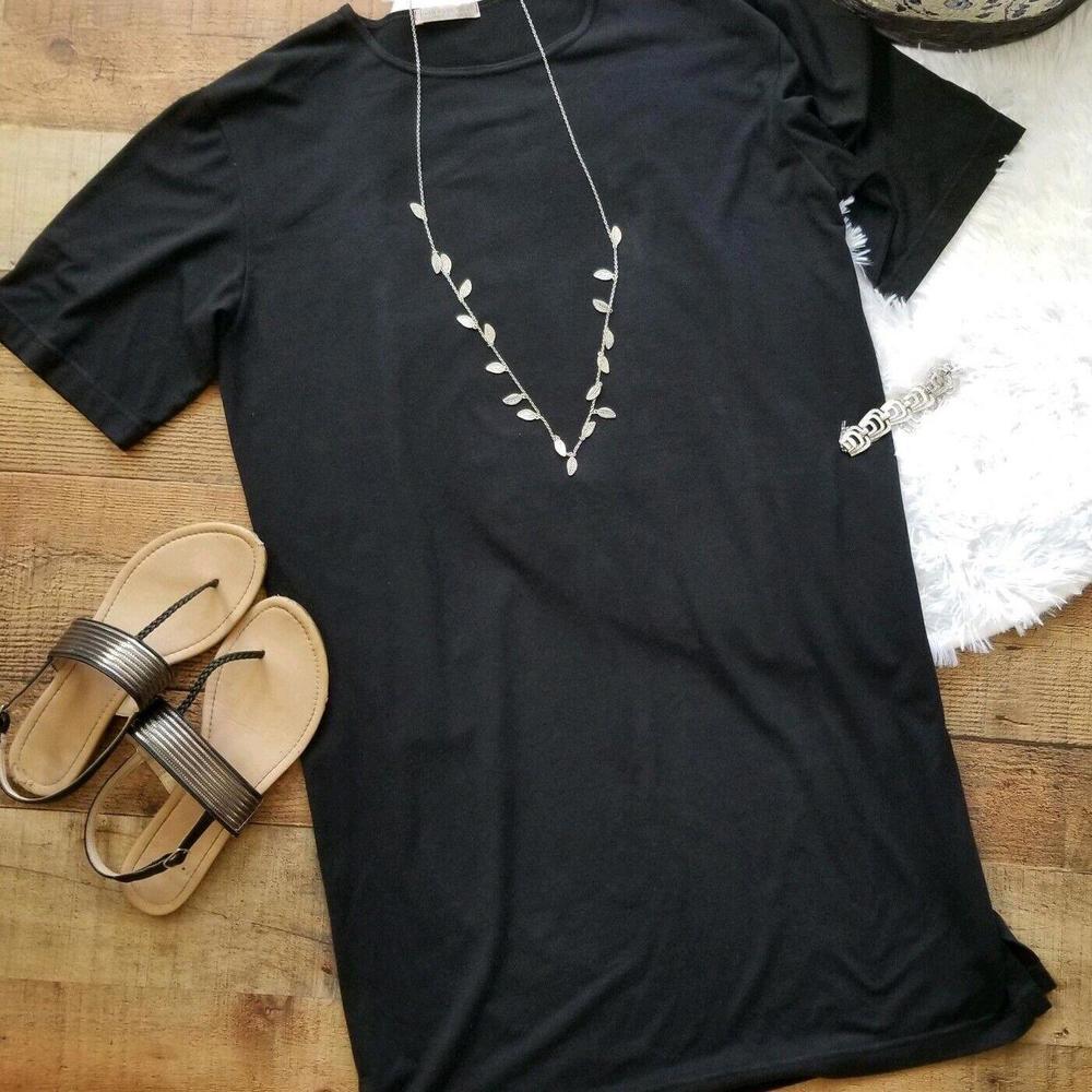 Joan Vass T Shirt Dress Black 8 / 10 Size 1